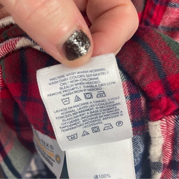 Lands' End Men's Flannel Button Up Plaid Shirt Standard Fit 100% Cotton Soft L - Picture 12 of 13